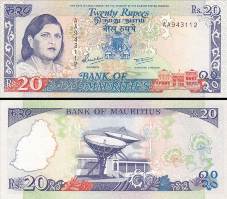*20 Rupií Maurícius 1985, P36 UNC - Kliknutím na obrázok zatvorte -